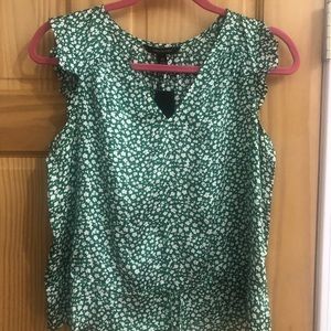 Banana Republic Green Floral Shirt